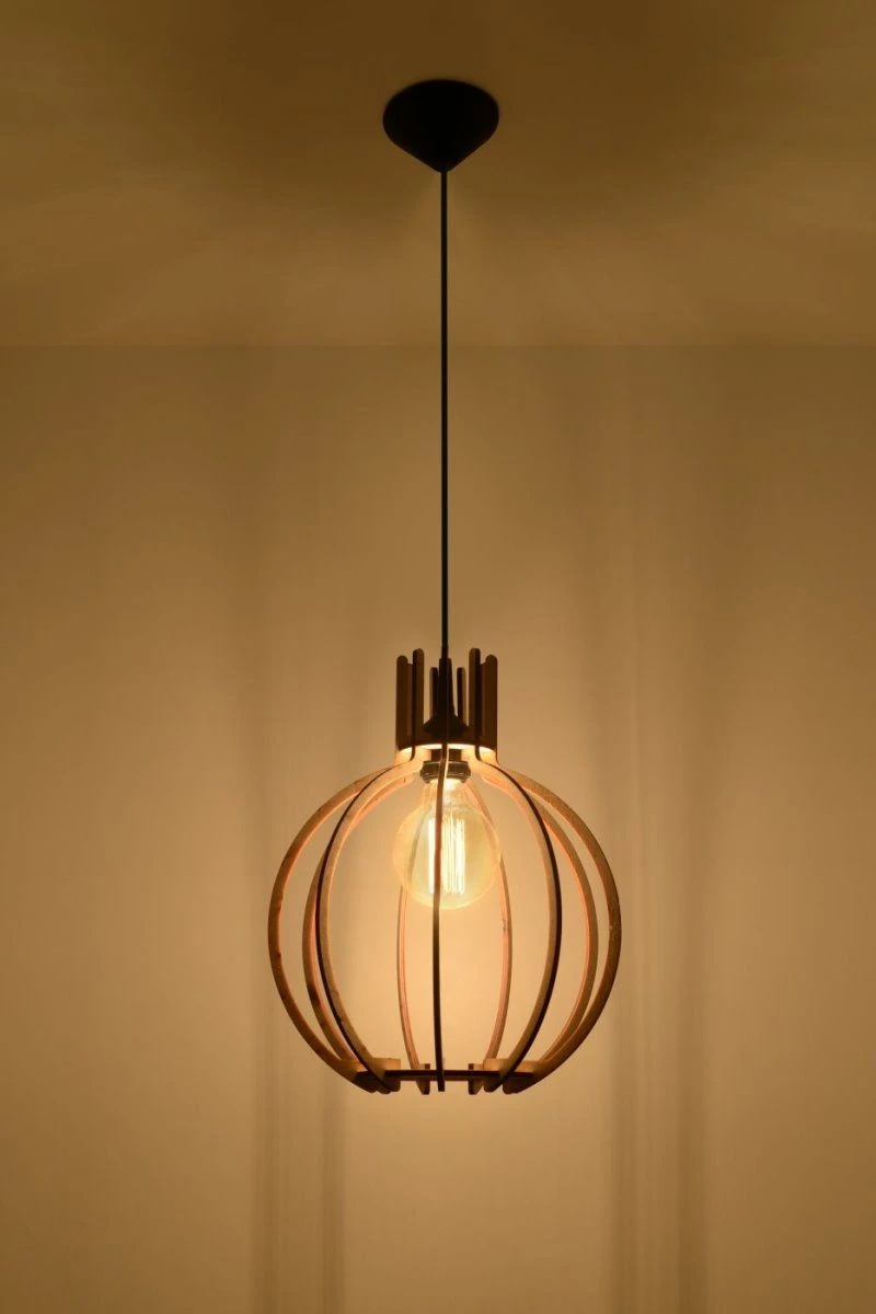 Sollux ARANCIA Kugel Hängellampe Natur, Schwarz 1-flg. E27 5 Sollux ARANCIA Kugel Hängellampe Natur, Schwarz 1-flg. E27 – Bild 3