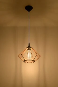 Sollux POMPELMO Hängeleuchte Natur, Schwarz 1-flg. E27 -Leuchten Verkauf 0393 3