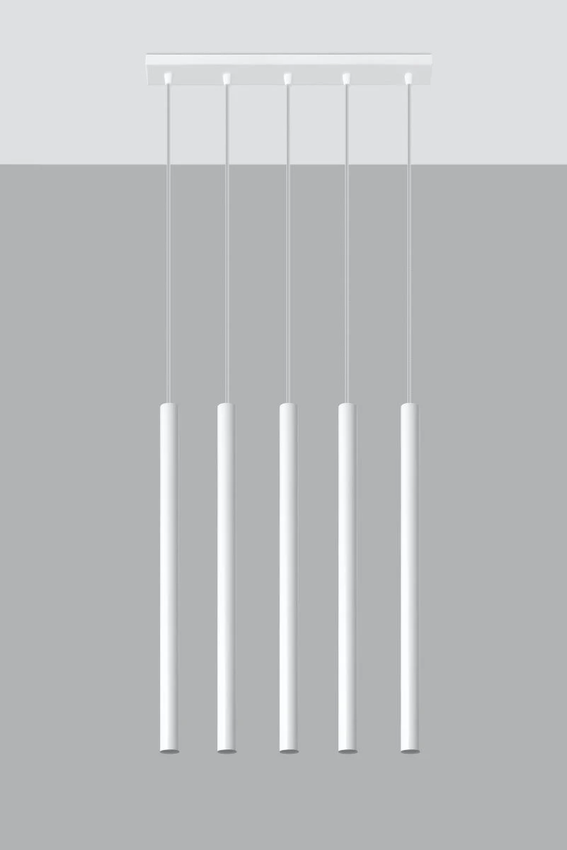 Sollux PASTELO Hängeleuchte Weiss 8x45cm 5-flg. G9 3 Sollux PASTELO Hängeleuchte Weiss 8x45cm 5-flg. G9