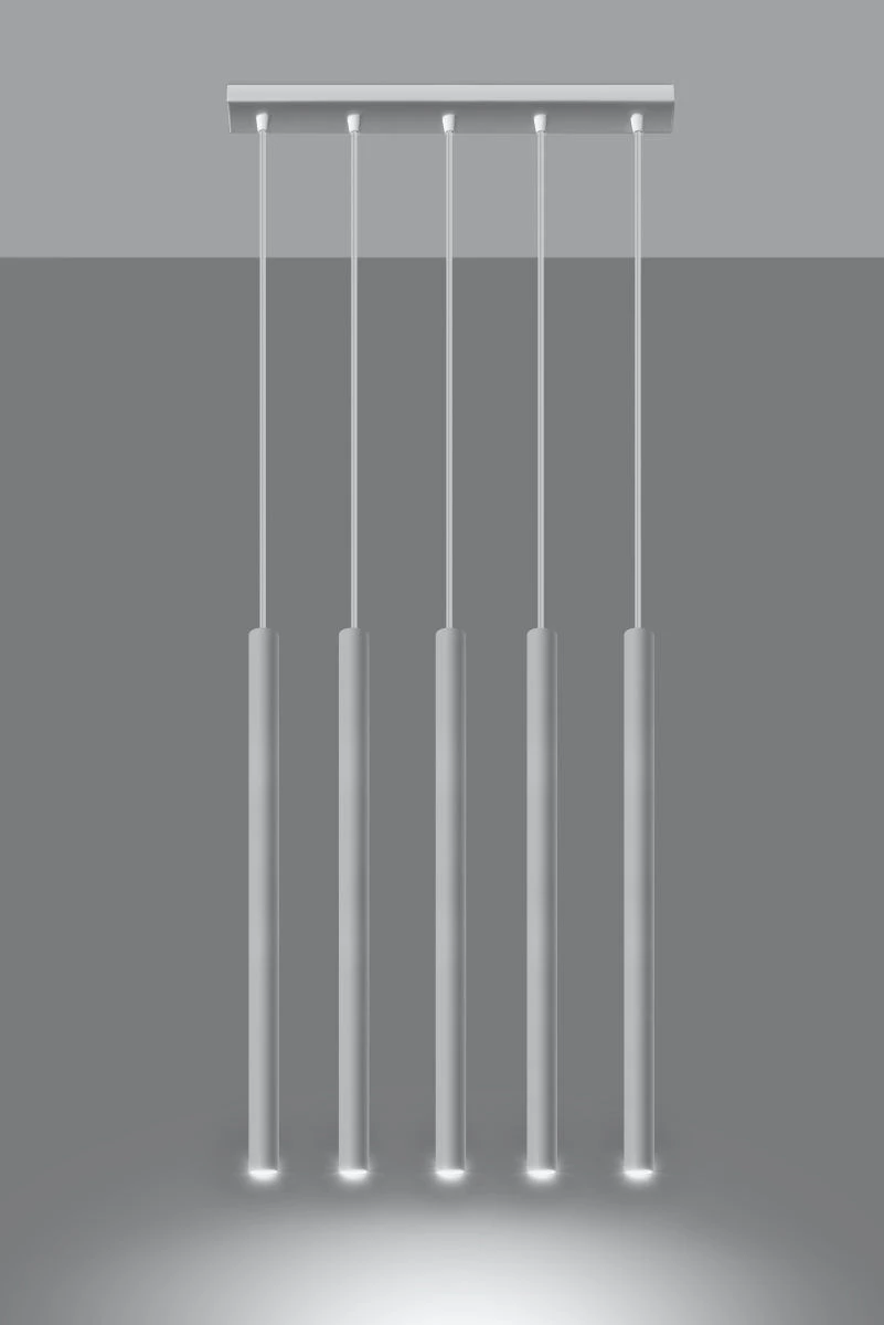 Sollux PASTELO Hängeleuchte Weiss 8x45cm 5-flg. G9 4 Sollux PASTELO Hängeleuchte Weiss 8x45cm 5-flg. G9 – Bild 2