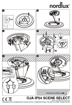 LED Deckenlampe Chrom Nordlux Oja 29 IP54 1600lm 3000/4000K Stepdimmer -Leuchten Verkauf 2012026133 mont