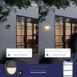 Nordlux Smart Home AVASMART LED Deckenleuchte Außen Grau, Opal Weiß 600lm IP54 App Steuerbar 20x20cm -Leuchten Verkauf 2019016010 4am