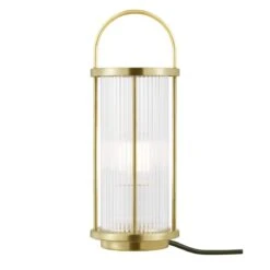 Nordlux LINTON Outdoor Tischlampe Messing E27 IP54 Mit Kabelschalter 13x13x32,5cm