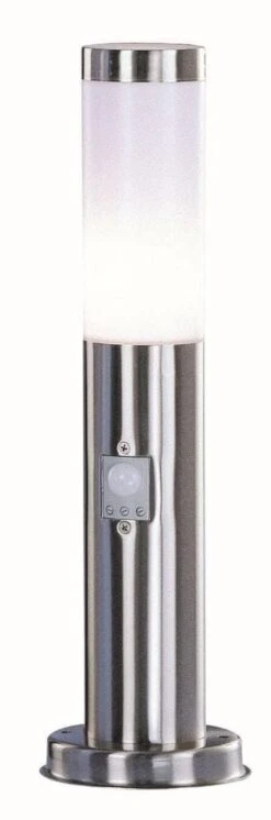 Globo BOSTON LED Sockel Außenleuchte Edelstahl Mit Sensor, 1x E27 450mm