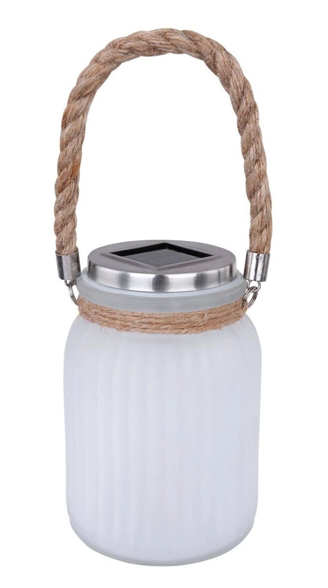 Solarglas Mit Kordel Satiniert LED Flackert Von Globo 3 Solarglas Mit Kordel Satiniert LED Flackert Von Globo