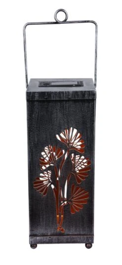 LED Solar Laterne Dekorstanzung Silber Antik 268mm Von Globo 7 LED Solar Laterne Dekorstanzung Silber Antik 268mm Von Globo -Leuchten Verkauf 33482 c