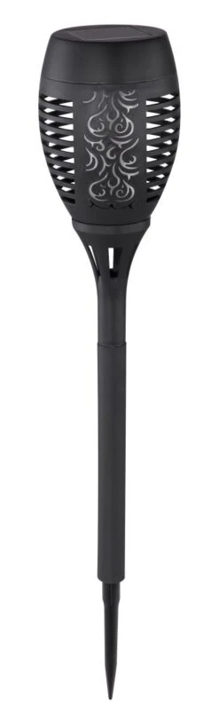 LED Solarleuchte Fackel Auf Erdspitz LED Flackert Kunststoff Schwarz 9,5x49,5cm Von Globo -Leuchten Verkauf 33535 b