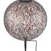 LED Solarleuchte Kugel Aus Metall Mit Dekorstanzungen Silbergrau Antik - Goldfarbend 270mm Von Globo -Leuchten Verkauf 33627 b