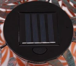 LED Solarleuchte Kugel Aus Metall Mit Dekorstanzungen Blume Goldfarbend Antik - Goldfarbend 260mm Von Globo -Leuchten Verkauf 33633g e