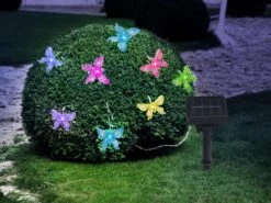 Globo SOLARLEUCHTE Schmetterling Kunststoff Transparent Schwarz, 10xRGB LED -Leuchten Verkauf 33706 10 am