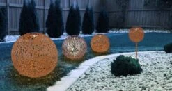 LED Solarlampe Kugel 400mm Im Dekorgeflecht Silber Antik Von Globo -Leuchten Verkauf 33744 33744r 33743r 33745r am 1