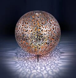 LED Solarlampe Kugel 400mm Im Dekorgeflecht Silber Antik Von Globo -Leuchten Verkauf 33745 am