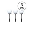 Globo SOLAR LED Solarleuchte Mit Erdspieß 3er Set Kunststoff Weiss Silber Metallic 33770-3
