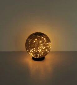 LED Solarleuchte Kugel 200mm Rauch Kunststoff Mit Lichterkette Innen Von Globo -Leuchten Verkauf 33806 s