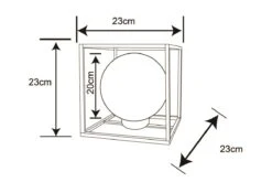 LED Solartischleuchte Würfel Innen Mit Kugel Silber Antik Rauch 230mm Von Globo -Leuchten Verkauf 33814 zld