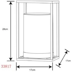 LED Solartischleuchte Quader Innen Mit Zylinder Schwarz Rauch 280mm Von Globo -Leuchten Verkauf 33817 zld