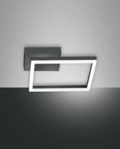 LED Wandleuchte Anthrazit Satiniert Fabas Luce Bard 1980lm 270x270mm Dimmbar