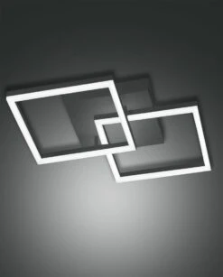 LED Wandleuchte Anthrazit Satiniert Fabas Luce Bard 3510lm 450x450mm Dimmbar