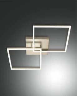 LED Deckenleuchte Gold Edelmatt Satiniert Fabas Luce Smartluce Bard 4680lm 650x650mm Dimmbar