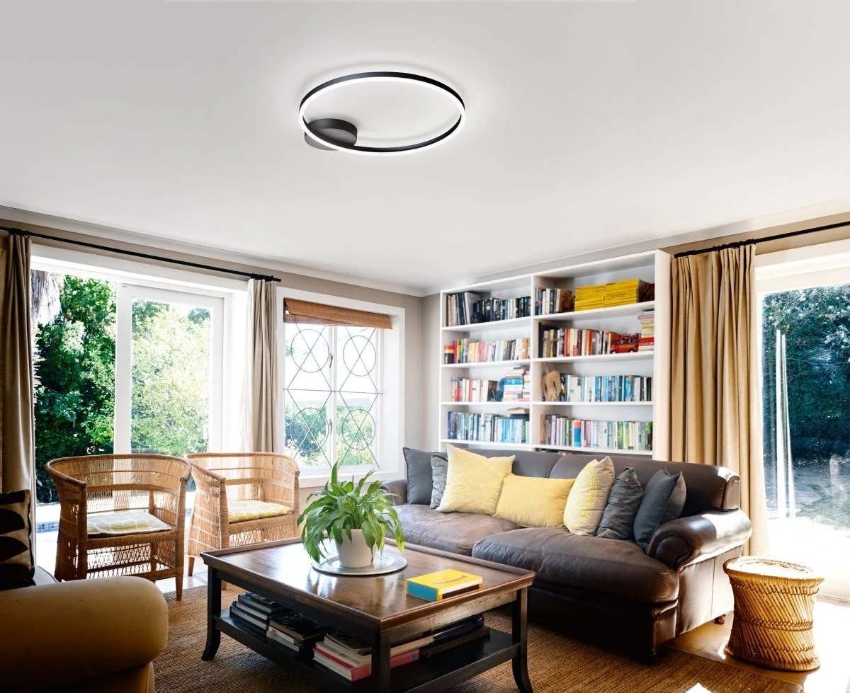 LED Deckenleuchte Schwarz Satiniert Fabas Luce Giotto 3240lm 5 LED Deckenleuchte Schwarz Satiniert Fabas Luce Giotto 3240lm – Bild 3