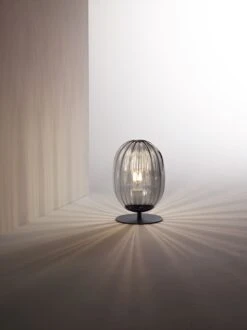 Tischleuchte Schwarz Rauchglas Fabas Luce Infinity 18cm E27 -Leuchten Verkauf 3519 30 126 m