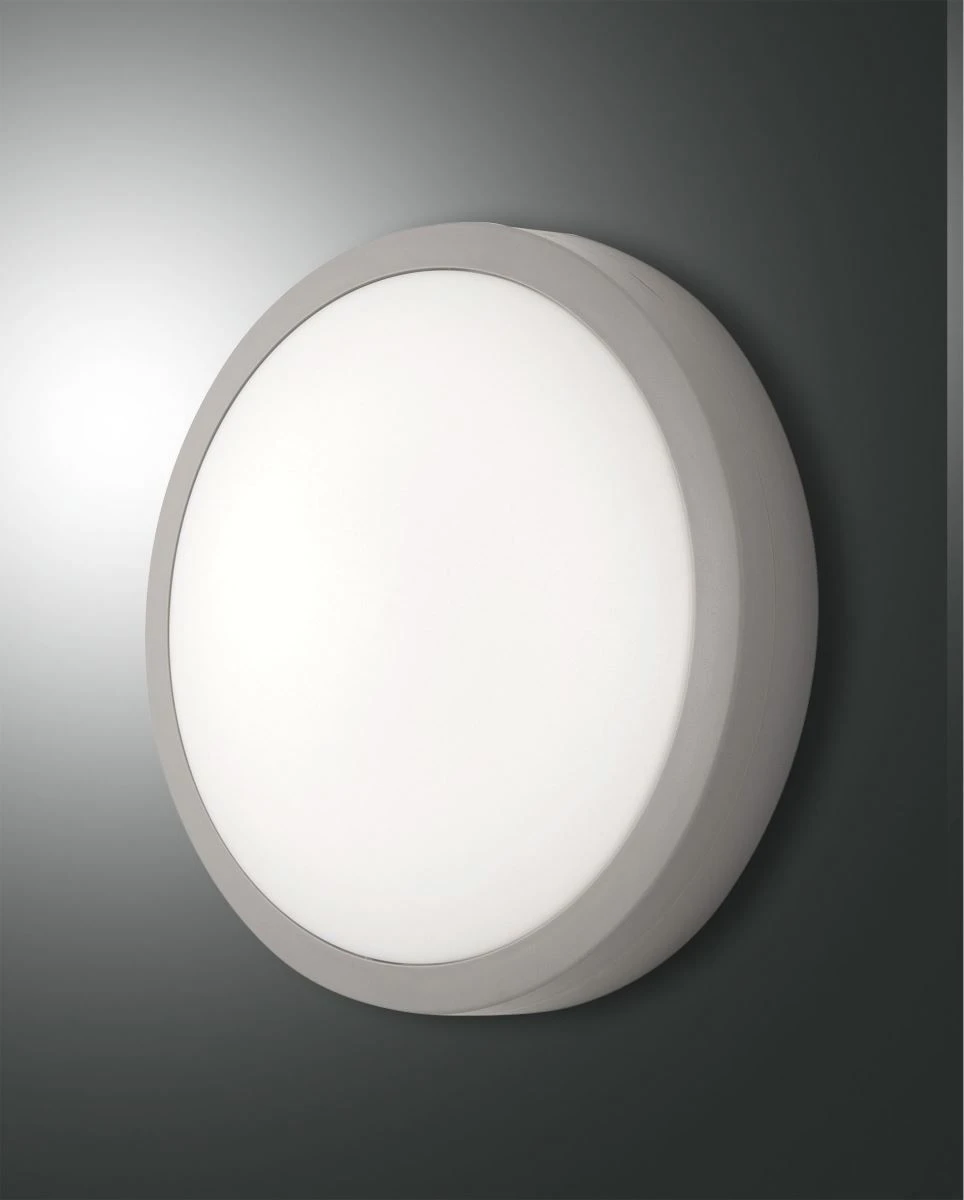 LED Deckenaußenleuchte Grau Fabas Luce Axel 30cm 1300lm IP65 Stoßfest 3 LED Deckenaußenleuchte Grau Fabas Luce Axel 30cm 1300lm IP65 Stoßfest
