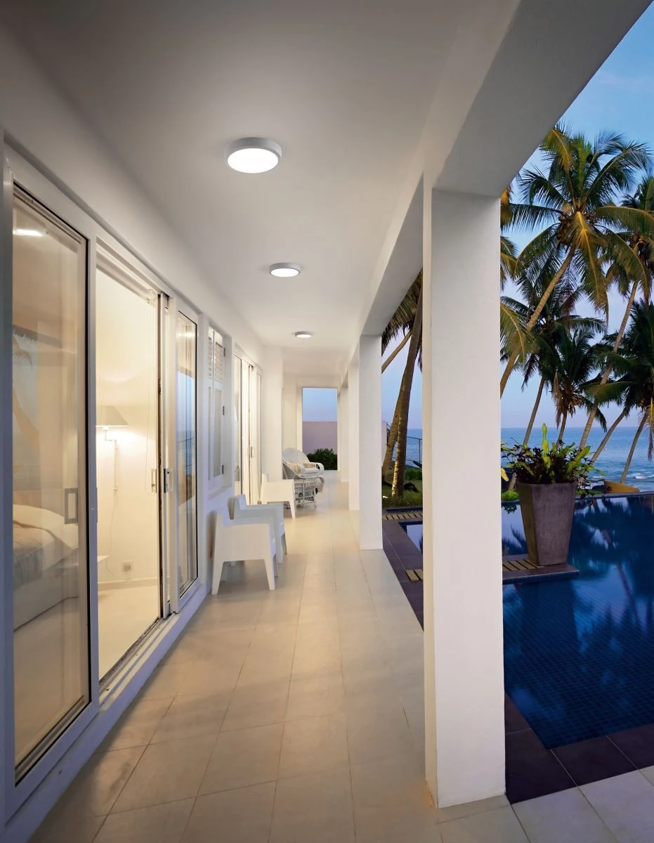 LED Deckenaußenleuchte Grau Fabas Luce Axel 30cm 1300lm IP65 Stoßfest 4 LED Deckenaußenleuchte Grau Fabas Luce Axel 30cm 1300lm IP65 Stoßfest – Bild 2