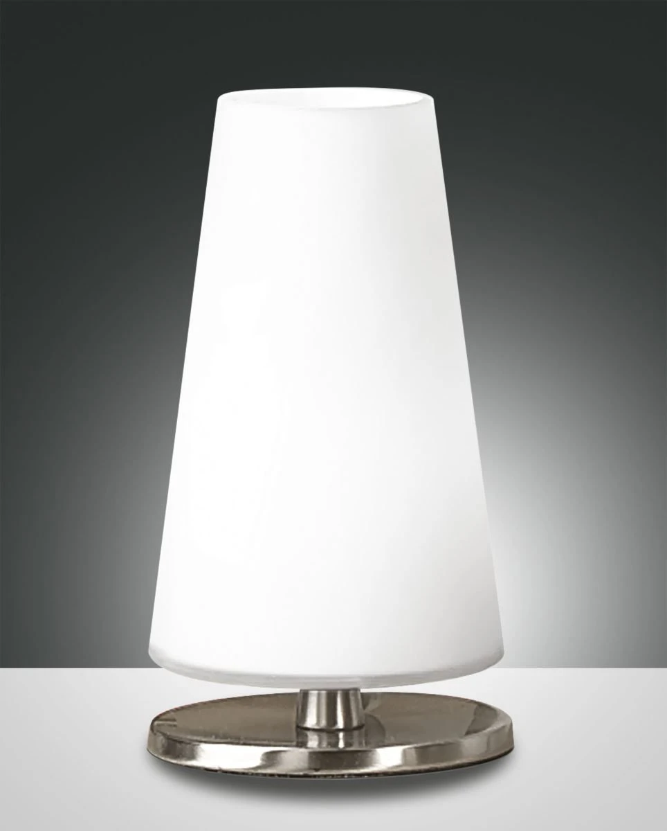 LED Tischleuchte Nickel Satiniert Weiß Fabas Luce Milady G9 220lm 3 LED Tischleuchte Nickel Satiniert Weiß Fabas Luce Milady G9 220lm