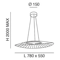 LED Hängelampe Weiß Fabas Luce Vela 5400lm Warmweiss Dimmbar 780mm -Leuchten Verkauf 3625 45