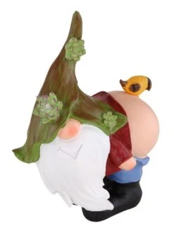 Globo SOLAR LED Solarleuchte Gartenzwerg Mit Vogel 165x110x220mm