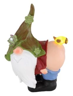 Globo SOLAR LED Solarleuchte Gartenzwerg Mit Vogel 165x110x220mm -Leuchten Verkauf 36315 c