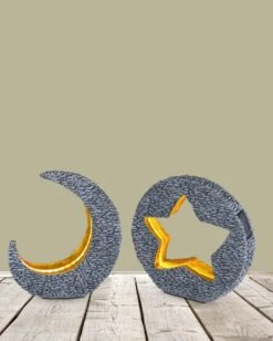 Design Solarleuchte Mond Steingrau Goldfarben 25xLED, 28x9x31cm Von Globo -Leuchten Verkauf 36523 am 3