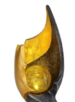 Design Solar Licht Skulptur Goldfarben Braun Mit Glas Kugel 15x14,5x36cm Von Globo -Leuchten Verkauf 36527 e