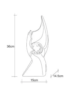 Design Solar Licht Skulptur Goldfarben Braun Mit Glas Kugel 15x14,5x36cm Von Globo -Leuchten Verkauf 36527 zld