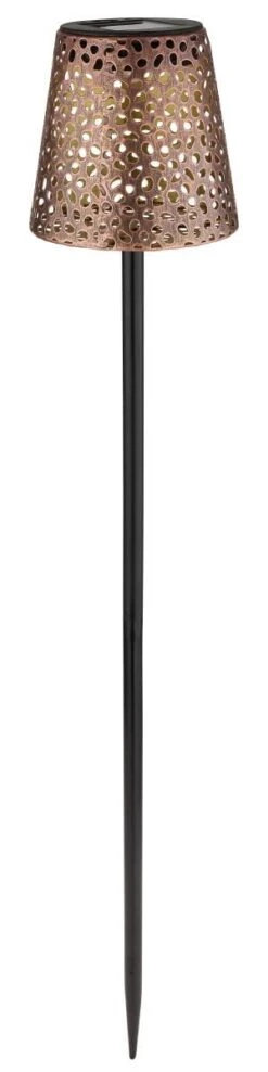 LED Solar Erdspitz M. Schirm Dekorstanzungen Metall Schwarz Kupfer Von Globo