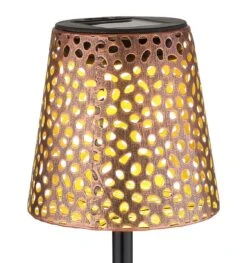 LED Solar Erdspitz M. Schirm Dekorstanzungen Metall Schwarz Kupfer Von Globo -Leuchten Verkauf 36562c e