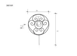 LED Solarleuchte Flache Scheibe Mit Dekorbögen Und Glaskugel Rostfarben Amber 300mm Von Globo -Leuchten Verkauf 36616r zld