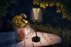 LED Solar Tischleuchte Metallgeflecht Schwarz Matt Von Globo -Leuchten Verkauf 36629 am2