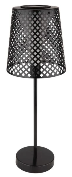 LED Solar Tischleuchte Metallgeflecht Schwarz Matt Von Globo