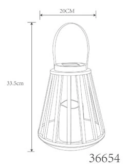 LED Solar Laterne Rund Kunststoff Holzoptik 20x33,5cm Von Globo -Leuchten Verkauf 36654 zld