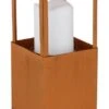 Solar Laterne Innen Mit LED Kerze Metall Rostfarben 13x13x50cm Von Globo -Leuchten Verkauf 36657r b