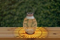 LED Solar Laterne Bambus Hell Braun 27x37,5cm Von Globo -Leuchten Verkauf 36670 am 2