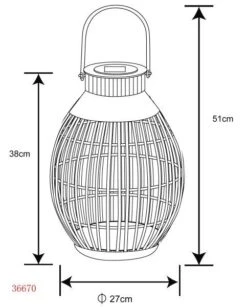 LED Solar Laterne Bambus Hell Braun 27x37,5cm Von Globo -Leuchten Verkauf 36670 zld 600x600