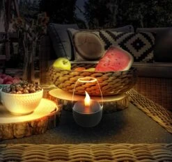 LED Solar Tischleuchte Kerze Mit Flackerndem LED 60x90mm Von Globo -Leuchten Verkauf 36703 am2