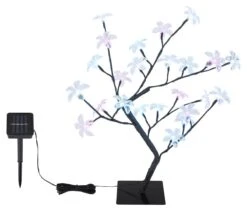 LED Solarlampe 60cm Baum Mit Leuchtenden Blüten LED Weiss Blau Pink Von Globo 9 LED Solarlampe 60cm Baum Mit Leuchtenden Blüten LED Weiss Blau Pink Von Globo -Leuchten Verkauf 39144 a