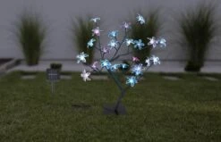 LED Solarlampe 60cm Baum Mit Leuchtenden Blüten LED Weiss Blau Pink Von Globo 13 LED Solarlampe 60cm Baum Mit Leuchtenden Blüten LED Weiss Blau Pink Von Globo -Leuchten Verkauf 39144 am