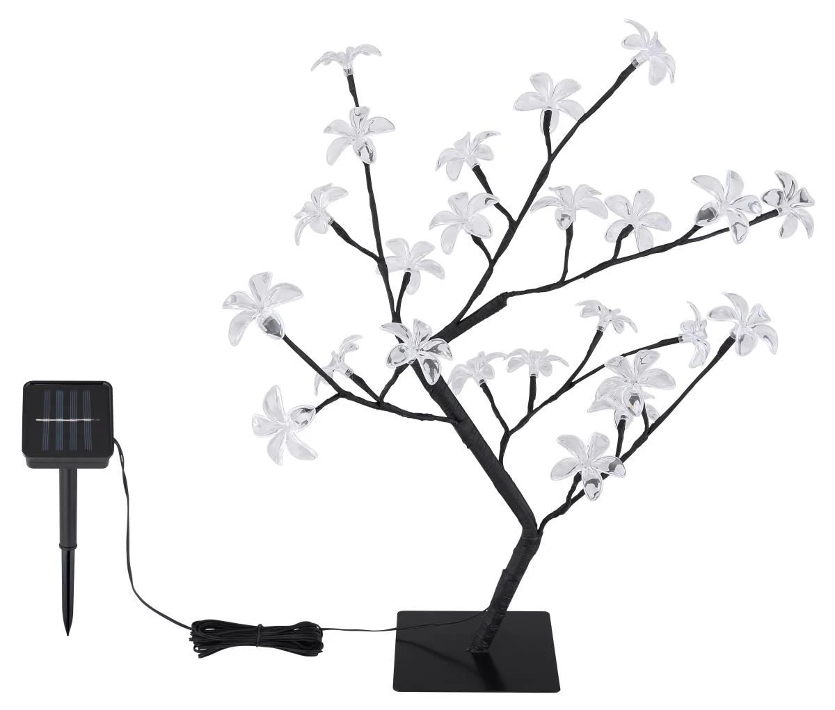 LED Solarlampe 60cm Baum Mit Leuchtenden Blüten LED Weiss Blau Pink Von Globo 3 LED Solarlampe 60cm Baum Mit Leuchtenden Blüten LED Weiss Blau Pink Von Globo