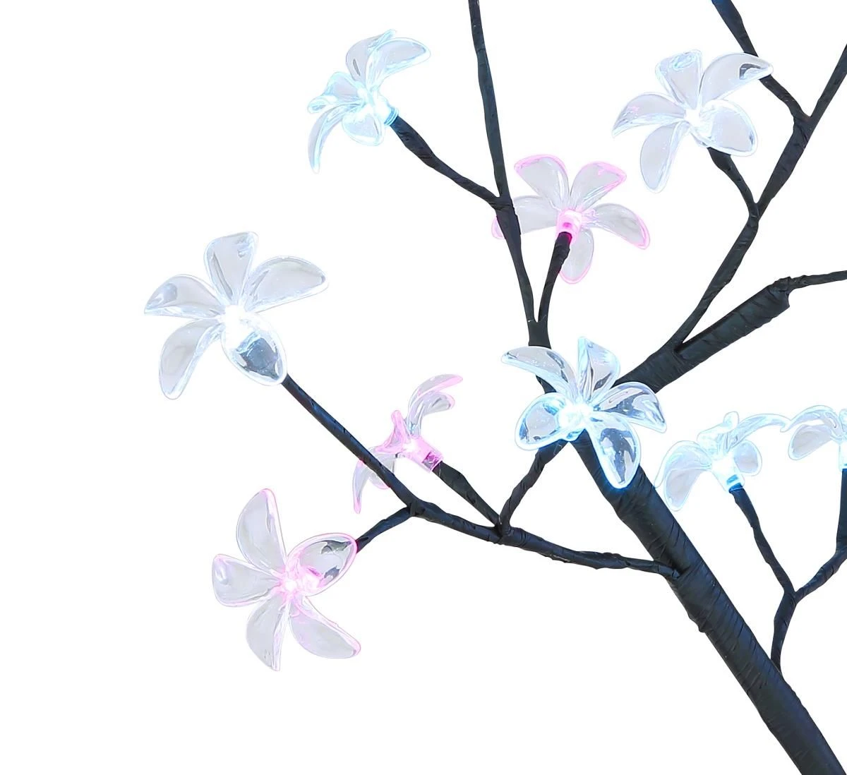 LED Solarlampe 60cm Baum Mit Leuchtenden Blüten LED Weiss Blau Pink Von Globo 5 LED Solarlampe 60cm Baum Mit Leuchtenden Blüten LED Weiss Blau Pink Von Globo – Bild 3