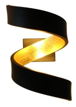 Luce Design Helix LED Wandleuchte Gold, Schwarz 300lm 3000K 13x17x10cm