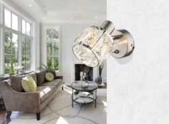 Globo Kris Wandstrahler Nickel Matt, Klar E14 Mit Schalter X9,2x12,5cm -Leuchten Verkauf 54356 1 am